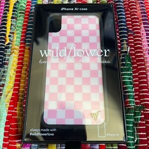 Wildflower iPhone XR Case - Pink Checkers